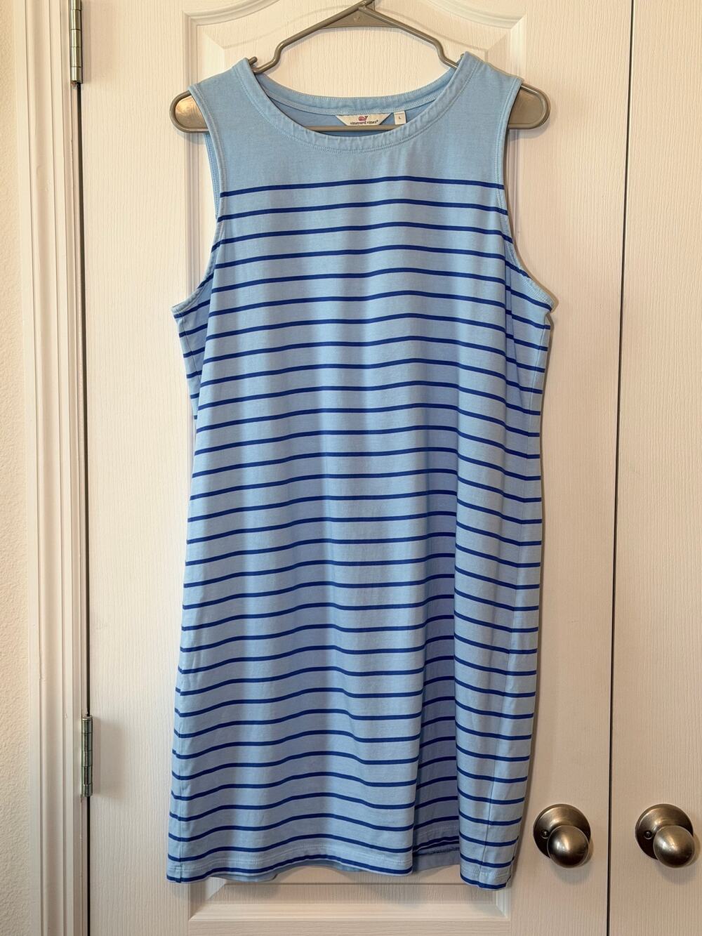 Vineyard Vines Blue Striped Sleeveless T-Shirt Dress Size Large